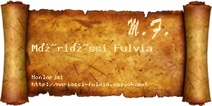 Máriássi Fulvia névjegykártya